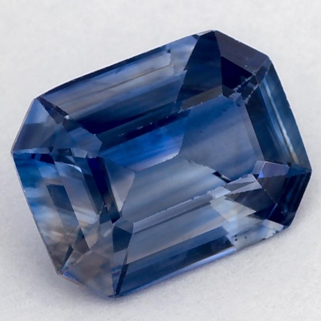 Taille octogone Pierre précieuse taille octogonale saphir bleu 1.37 carat en vente