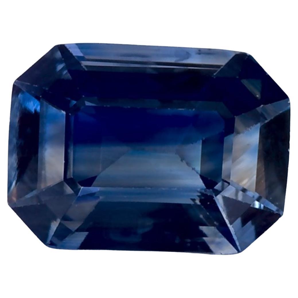 Pierre précieuse taille octogonale saphir bleu 1.37 carat