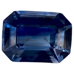 Pierre précieuse taille octogonale saphir bleu 1.37 carat