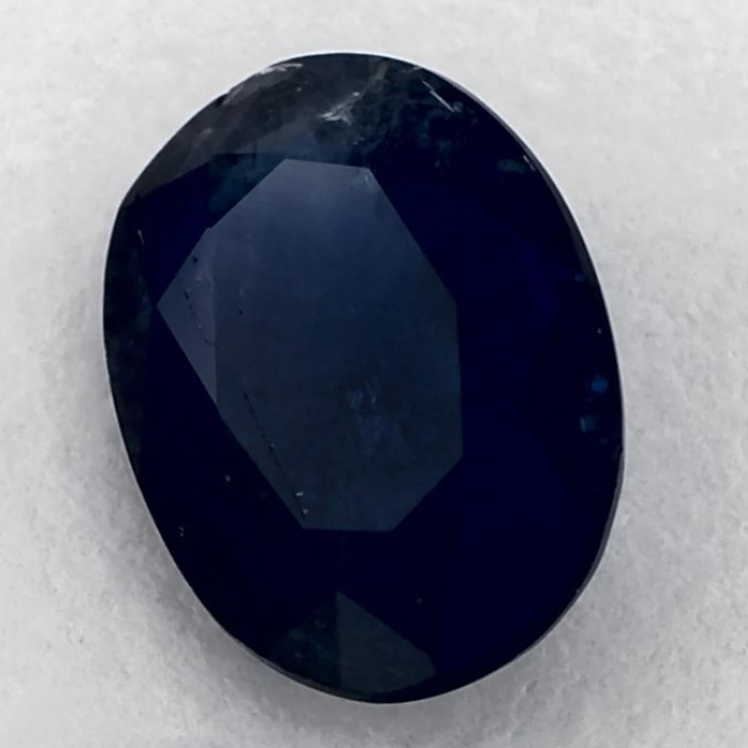 Taglio ovale 1.37 carati di zaffiro blu ovale sfuso in vendita