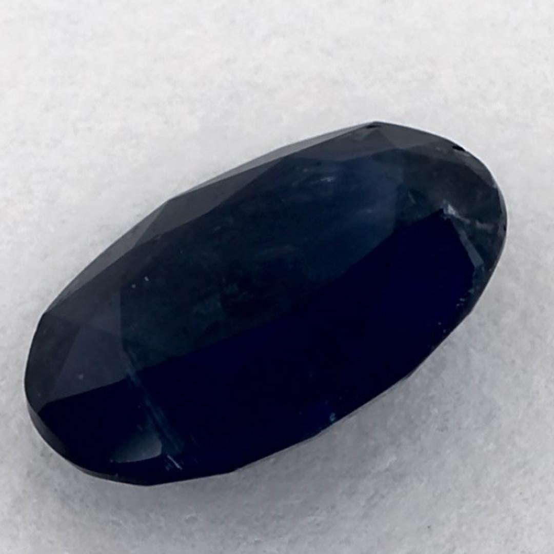 1.37 carati di zaffiro blu ovale sfuso in vendita 2