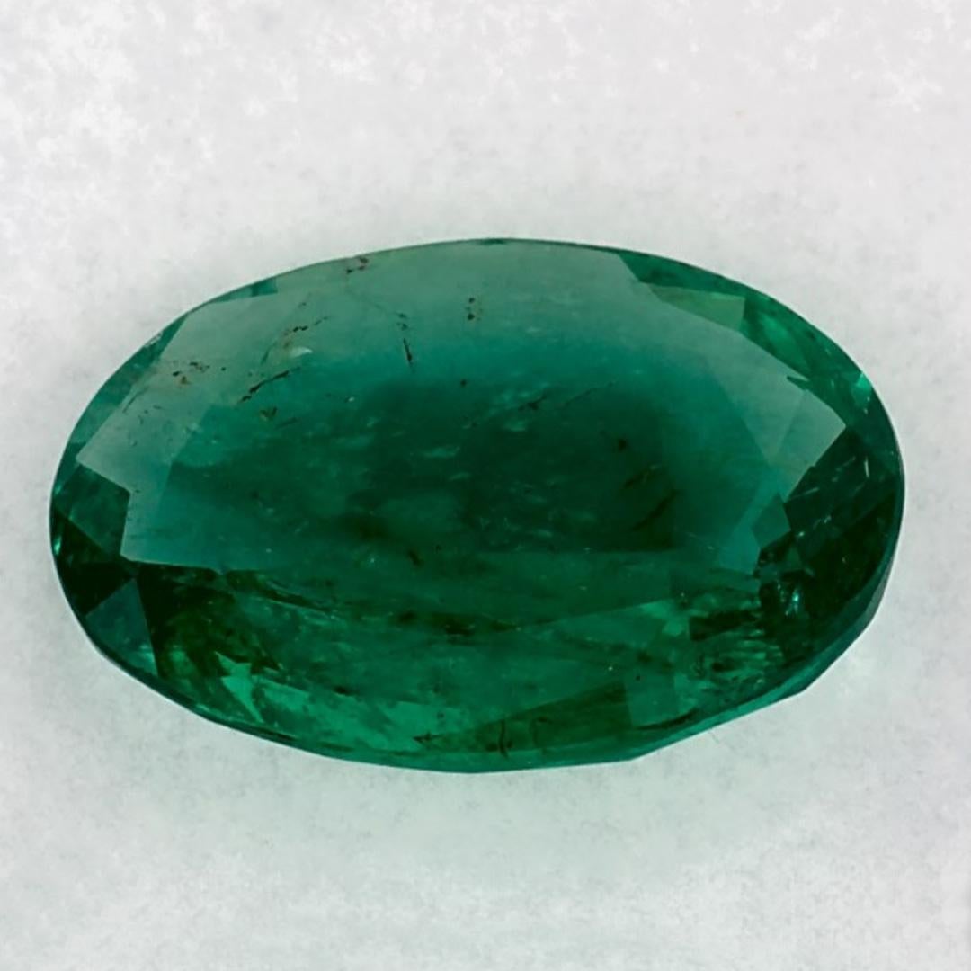 1.37 Ct Emerald Oval Loose Gemstone In New Condition For Sale In Fort Lee, NJ