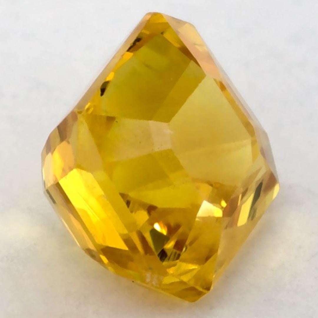 1.37 Ct Yellow Sapphire Octagon Loose Gemstone (pierre précieuse en vrac) Pour femmes en vente