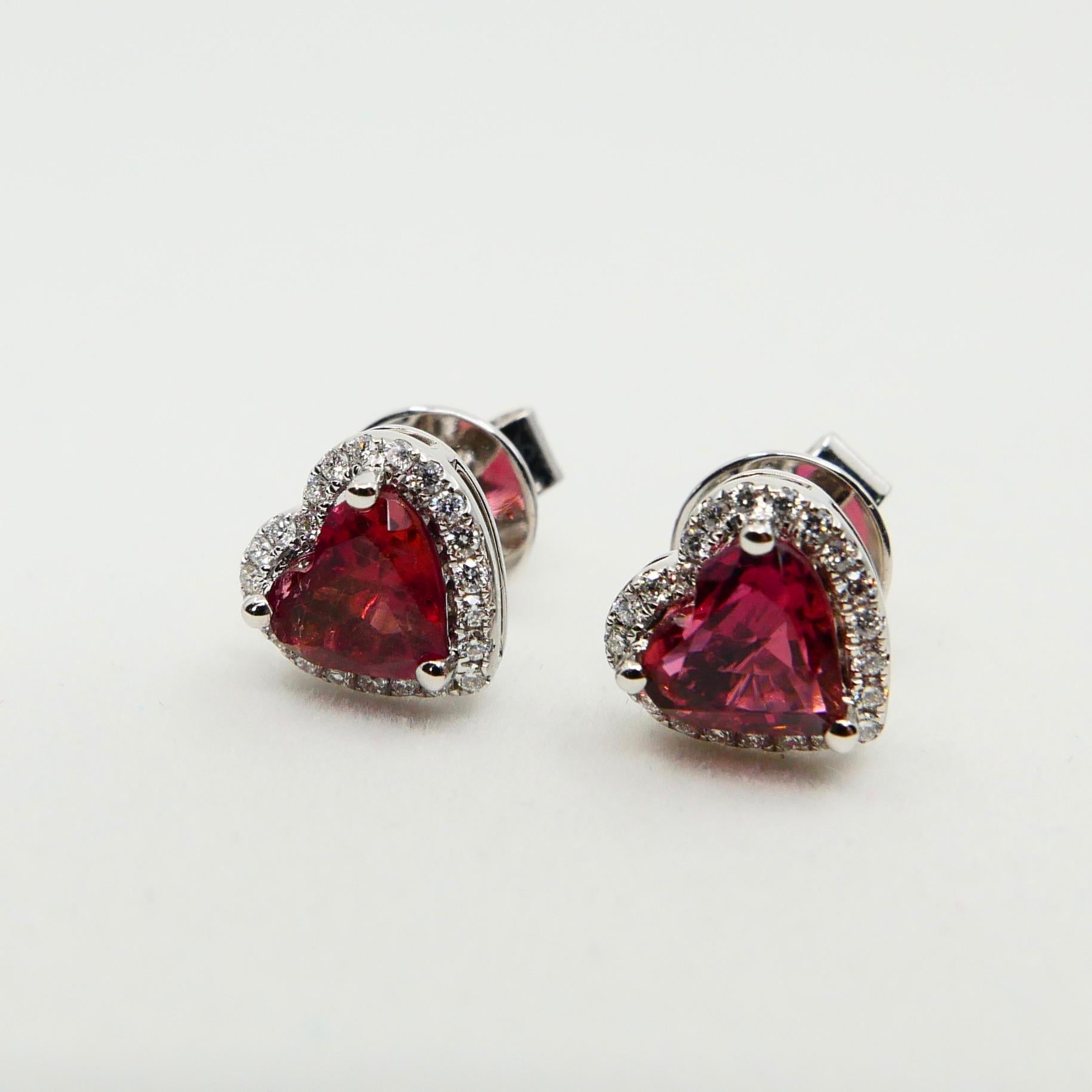 heart shaped earrings pink