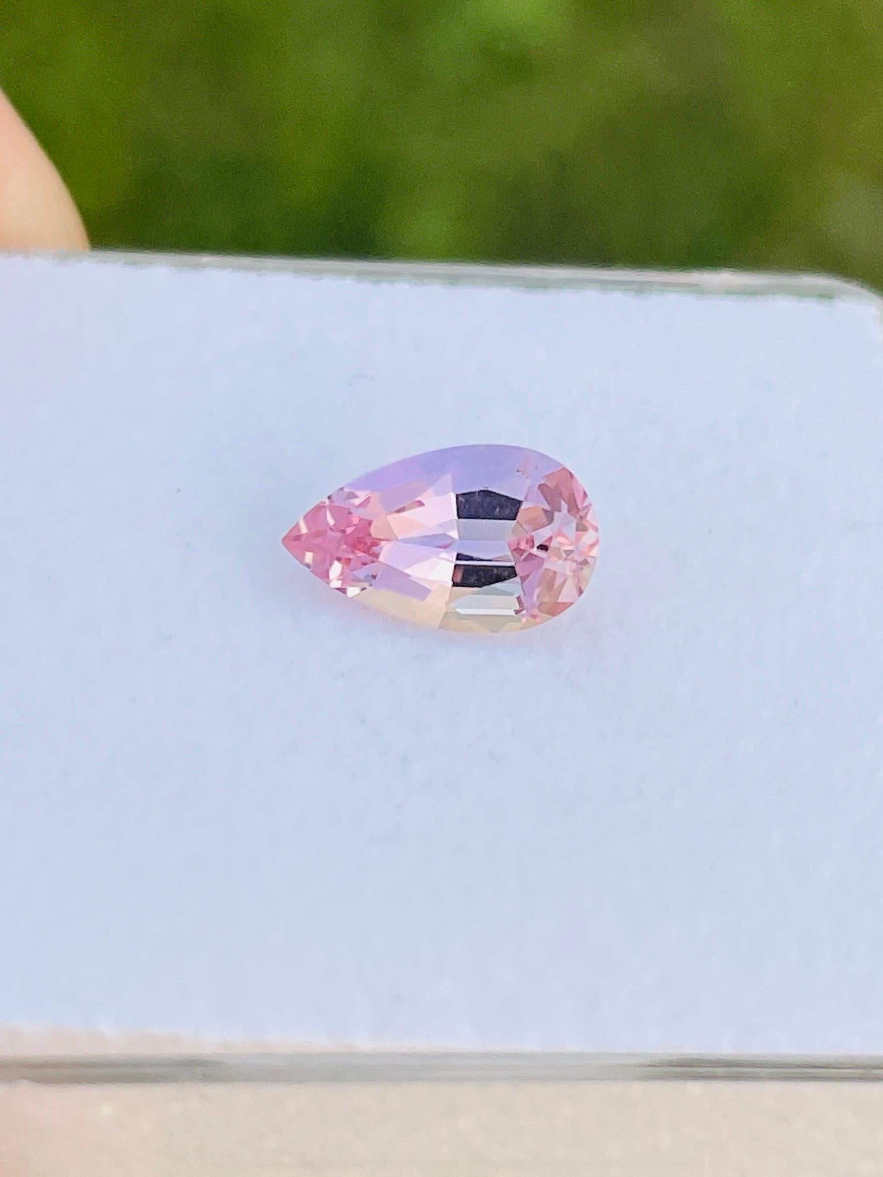 Pear Cut 1.37 pink imperial topaz natural untreated Brazil loop clean perfect cut  For Sale