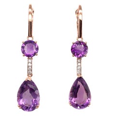 13.70 Carat Amethyst Dangling Earrings