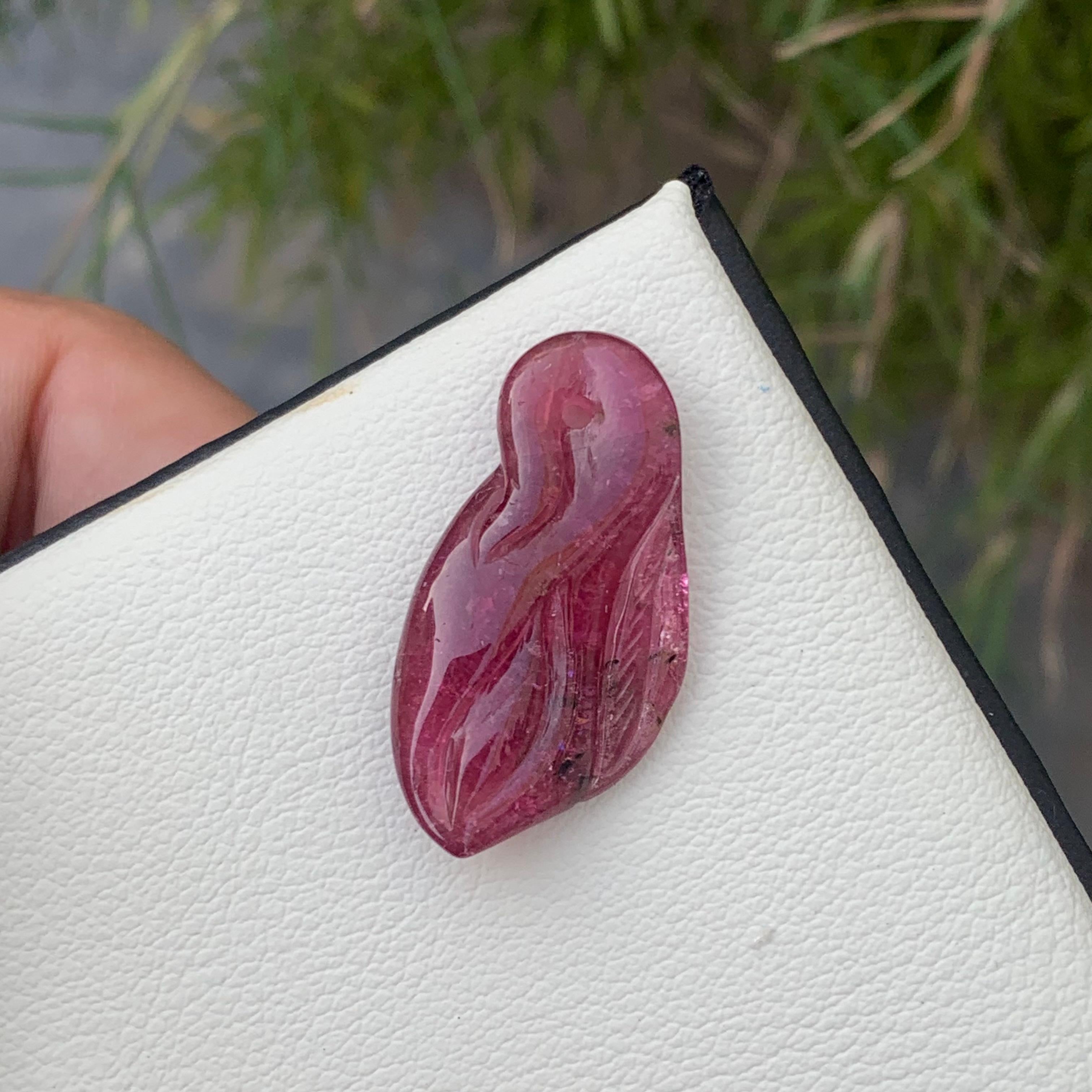 18th Century and Earlier 13.70 Carat Glamorous Rubellite Tourmaline Drilled Craving from Africa For Sale