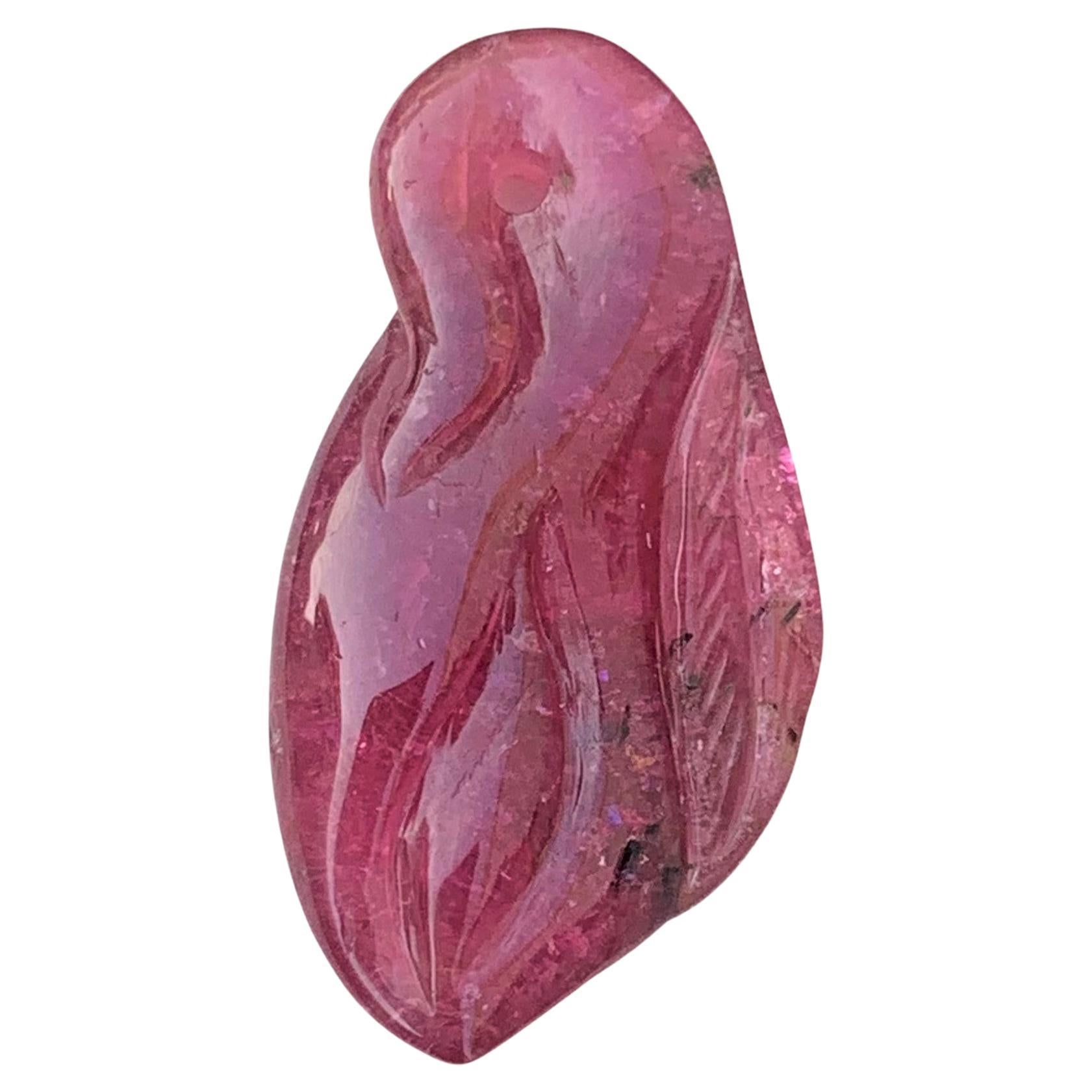 13.70 Carat Glamorous Rubellite Tourmaline Drilled Craving from Africa For Sale