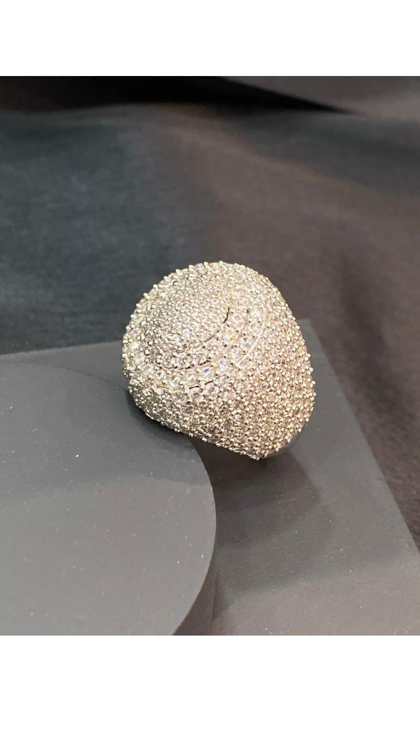13.70 Carats Round Shape Natural Diamonds Gold Unisex  Ring For Sale 7