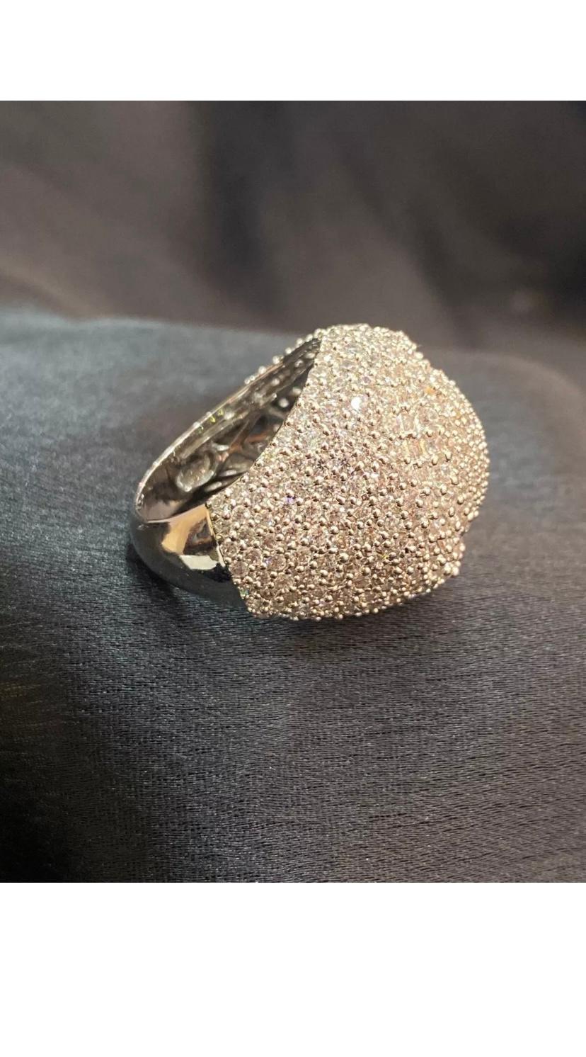 13.70 Carats Round Shape Natural Diamonds Gold Unisex  Ring For Sale 8