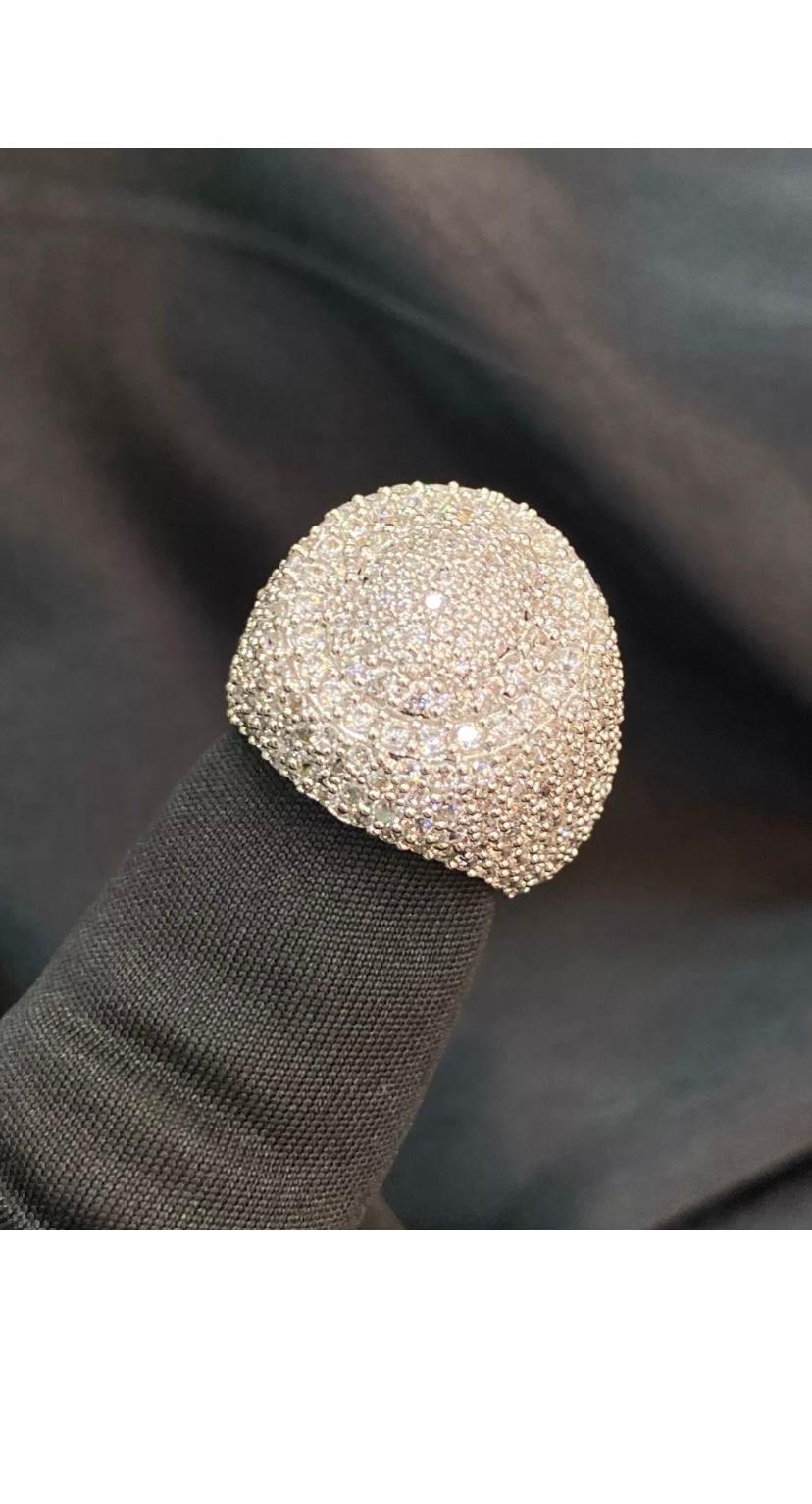 13.70 Carats Round Shape Natural Diamonds Gold Unisex  Ring For Sale 1