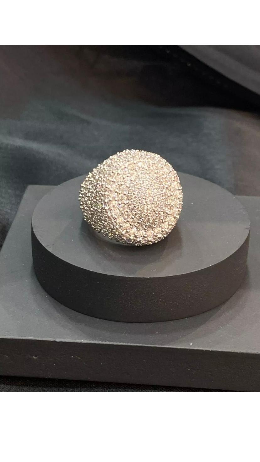 13.70 Carats Round Shape Natural Diamonds Gold Unisex  Ring For Sale 5