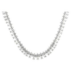 Mark Broumand 13.72 Carat Fancy Cluster Diamond Necklace 