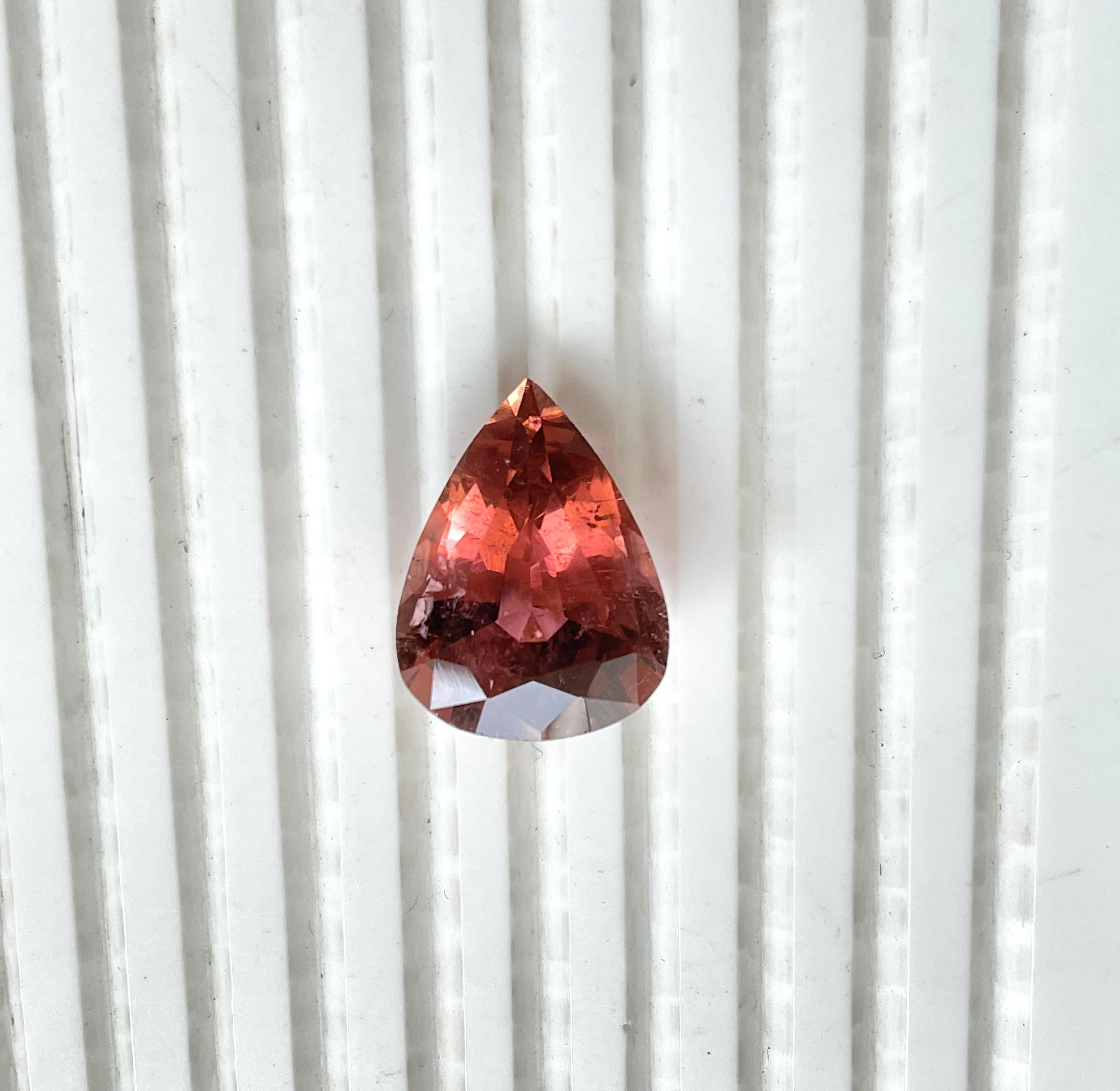 Art Deco 13.72 Carats Pink Peach Top Quality Pear Cut stone For Jewelry Natural Gemstone For Sale