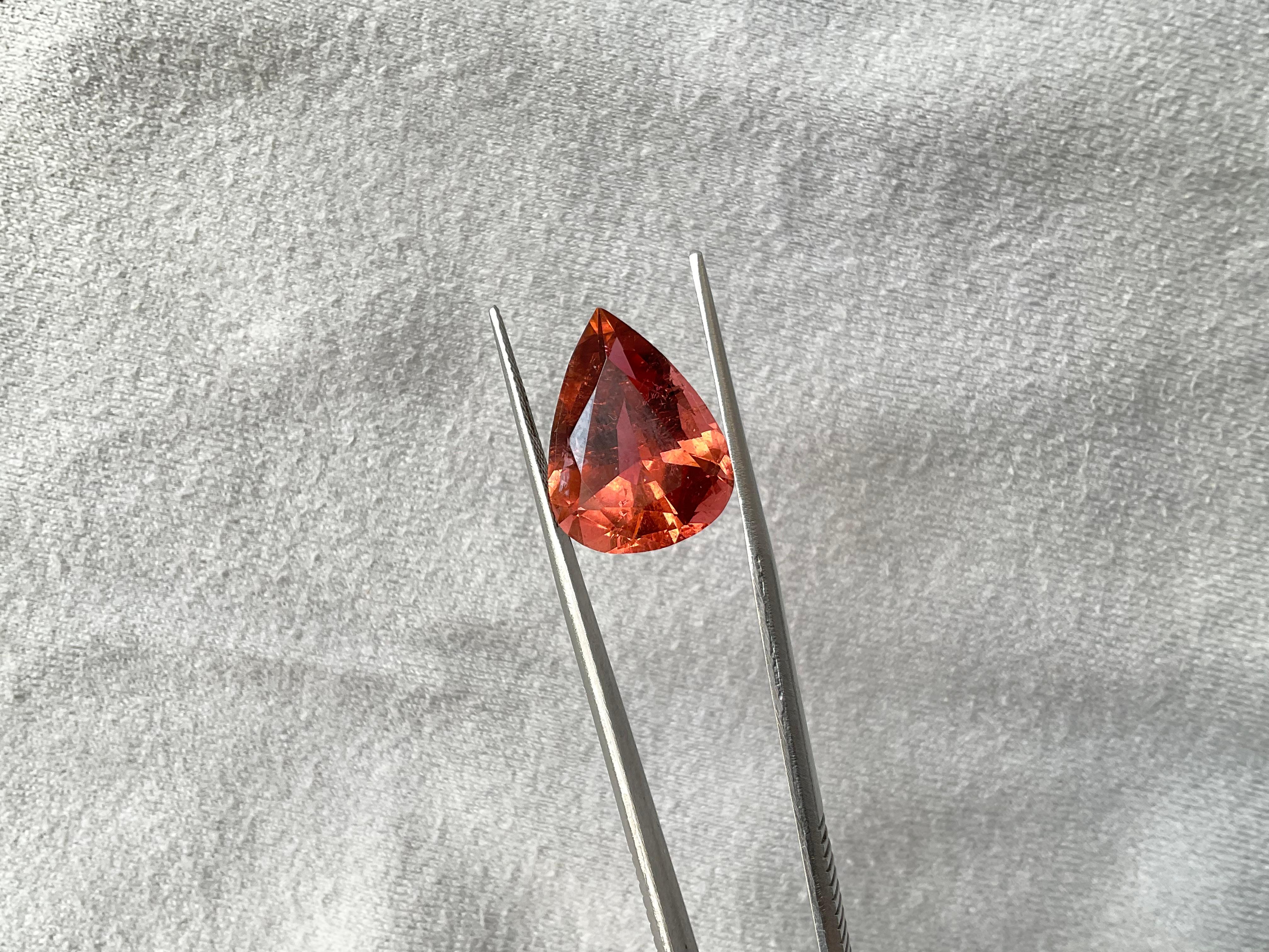 13.72 Carats Pink Peach Top Quality Pear Cut stone For Jewelry Natural Gemstone For Sale 1
