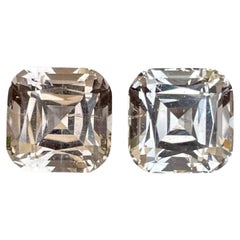 13.73 carats Topaz Gem Pair Cushion Cut Natural Pakistani Gemstone