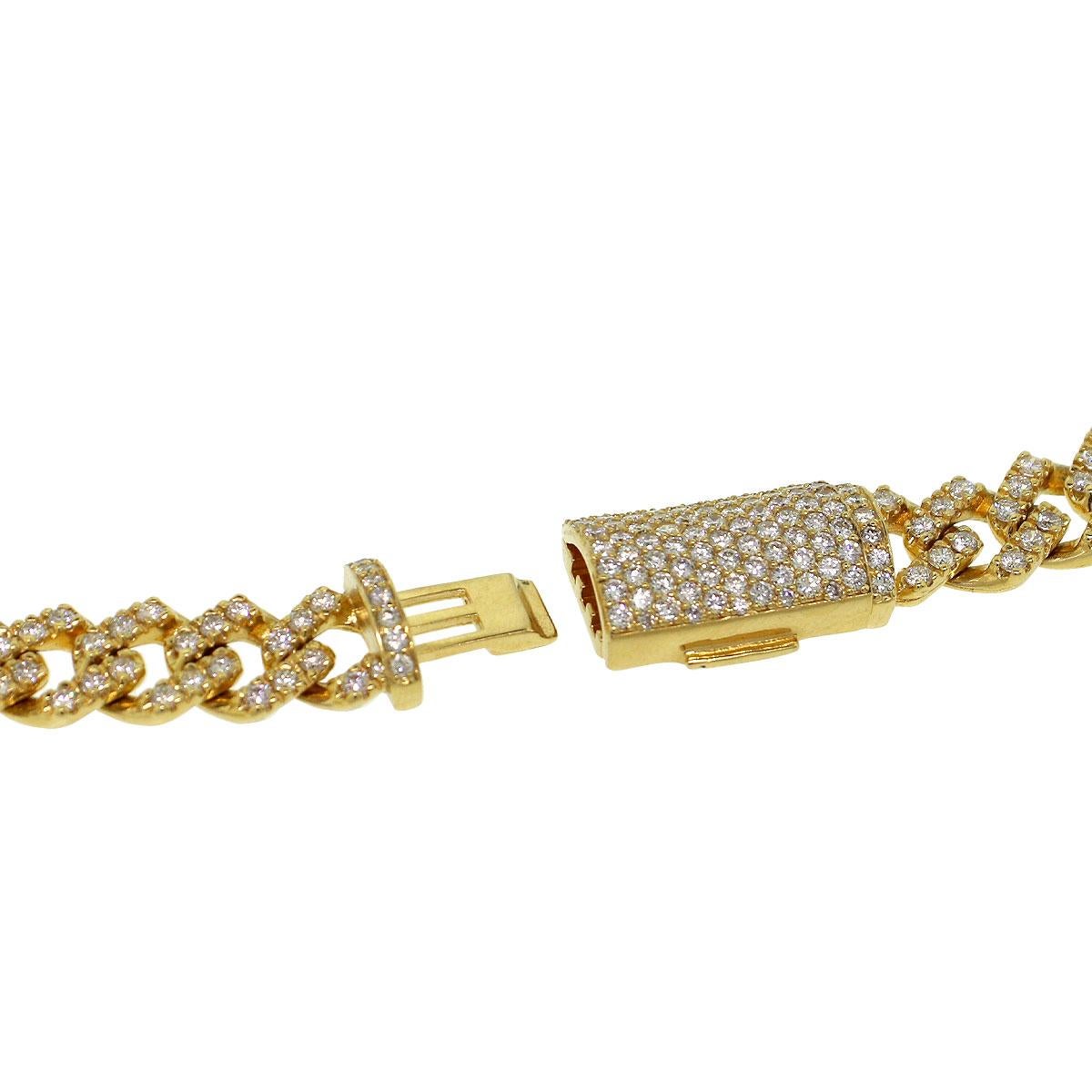 13,74 Karat Diamant Pave kubanische Gliederkette Halskette 14 Karat auf Lager im Zustand „Hervorragend“ im Angebot in Boca Raton, FL