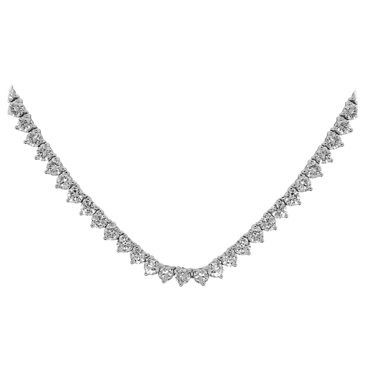 13.75 Carat Diamond Tennis Necklace