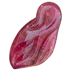 13.75 Carats Natural loose Rubellite Tourmaline Drilled Carving From Madagascar