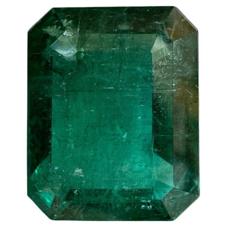 13.78 Carat 16x13 Fine Zambian Emerald - Emerald Cut Dark Green May Birthstone