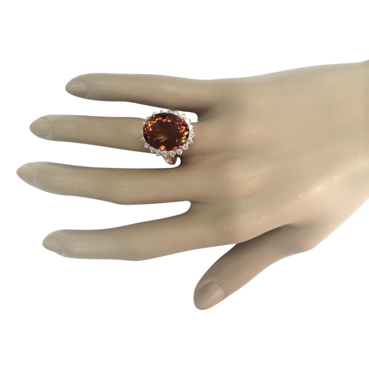 Citrine Diamond Ring In 14 Karat Rose Gold  In New Condition For Sale In Los Angeles, CA
