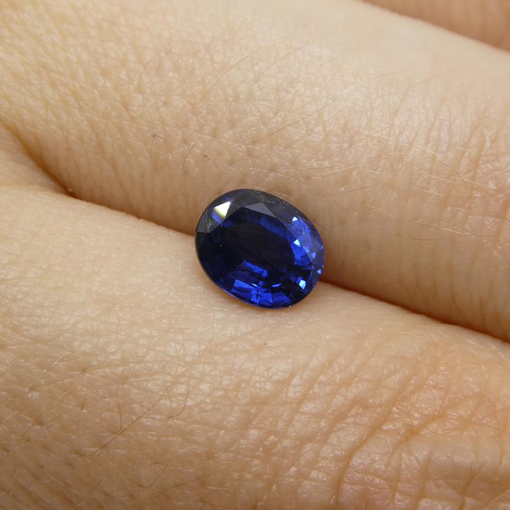 Women's or Men's 1.37ct Cushion Blue Sapphire from Nigeria For Sale