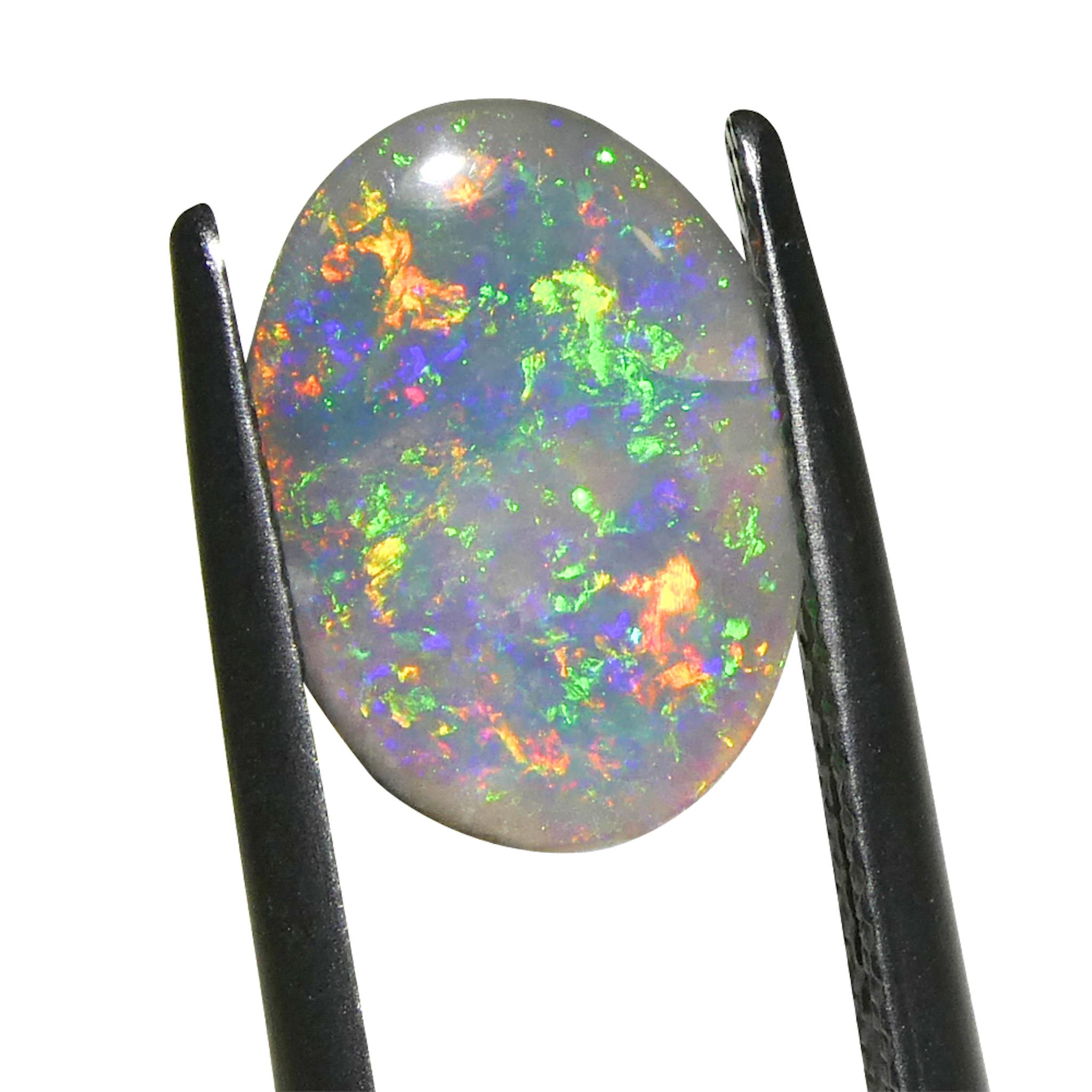 1.37ct Opale grigio cabochon a forma libera dall'Australia in vendita 7