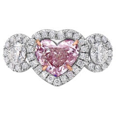 1.37ct GIA Light Pink Heart Shape Diamond Ring