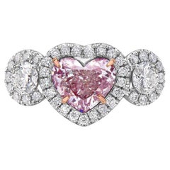 Pink Diamond Three-Stone Rings