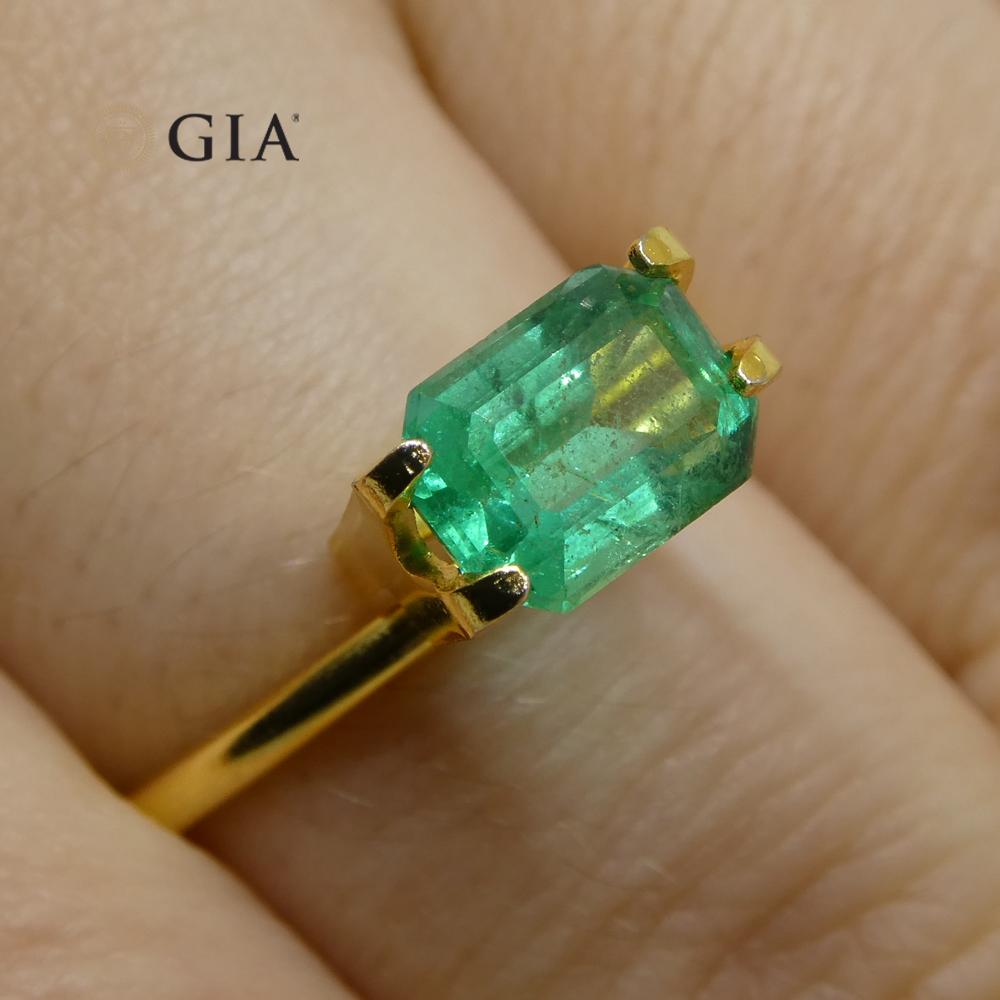 1.37ct Octagonal/Emerald Cut Emerald GIA Certified Zambian For Sale 4