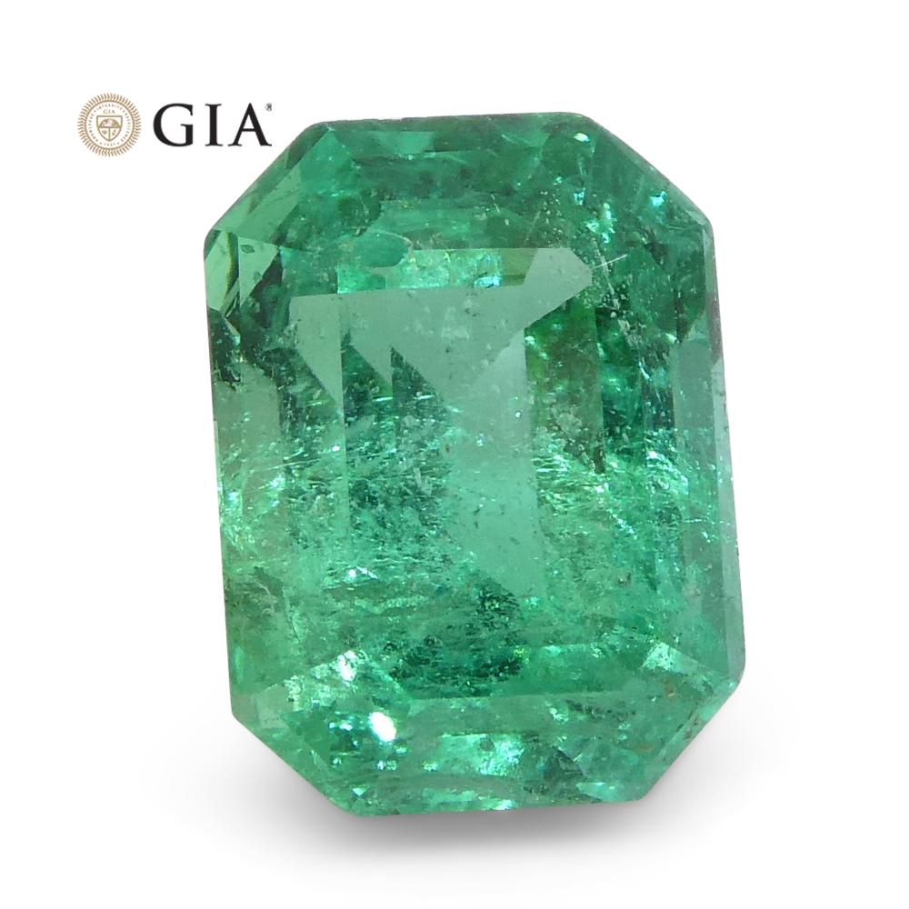 1.37ct Octagonal/Emerald Cut Emerald GIA Certified Zambian For Sale 5
