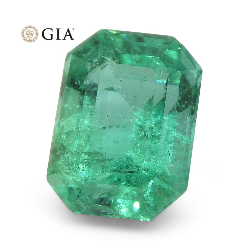1.37ct Octagonal/Emerald Cut Emerald GIA Certified Zambian For Sale 6