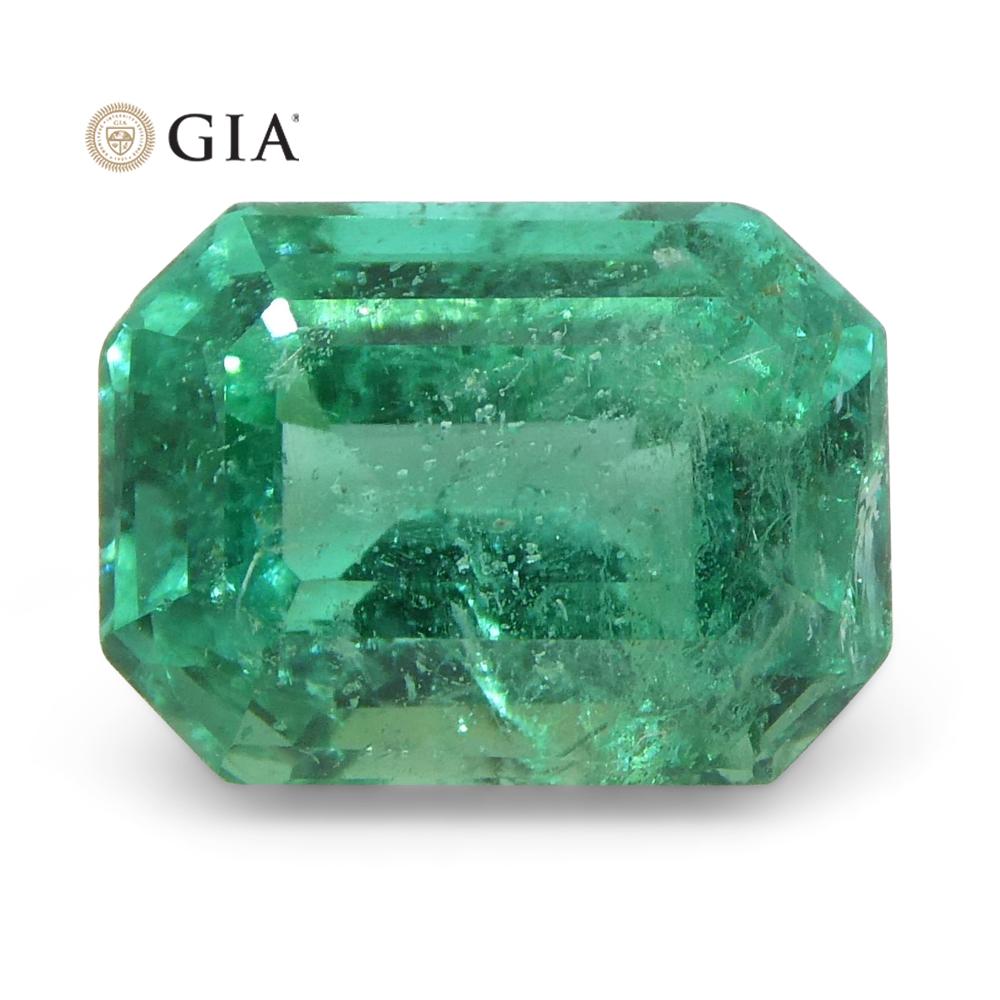 1.37ct Octagonal/Emerald Cut Emerald GIA Certified Zambian For Sale 7