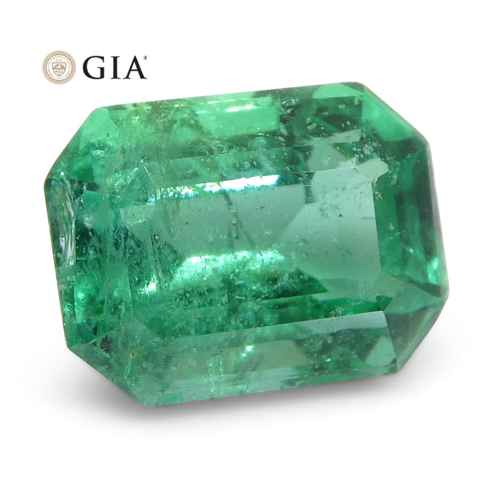 1.37ct Octagonal/Emerald Cut Emerald GIA Certified Zambian For Sale 8