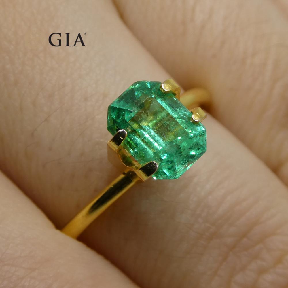 Octagon Cut 1.37ct Octagonal/Emerald Cut Emerald GIA Certified Zambian For Sale