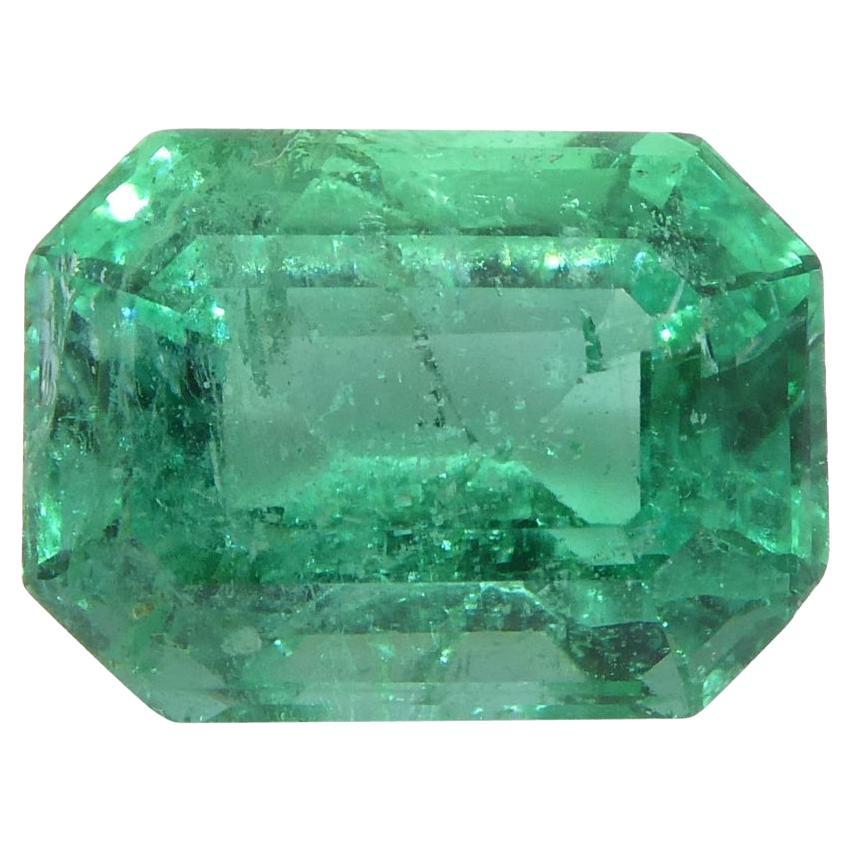 1.37ct Octagonal/Emerald Cut Emerald GIA Certified Zambian For Sale