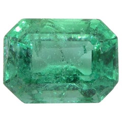 1.37ct Octagonal/Emerald Cut Emerald GIA Certified Zambian