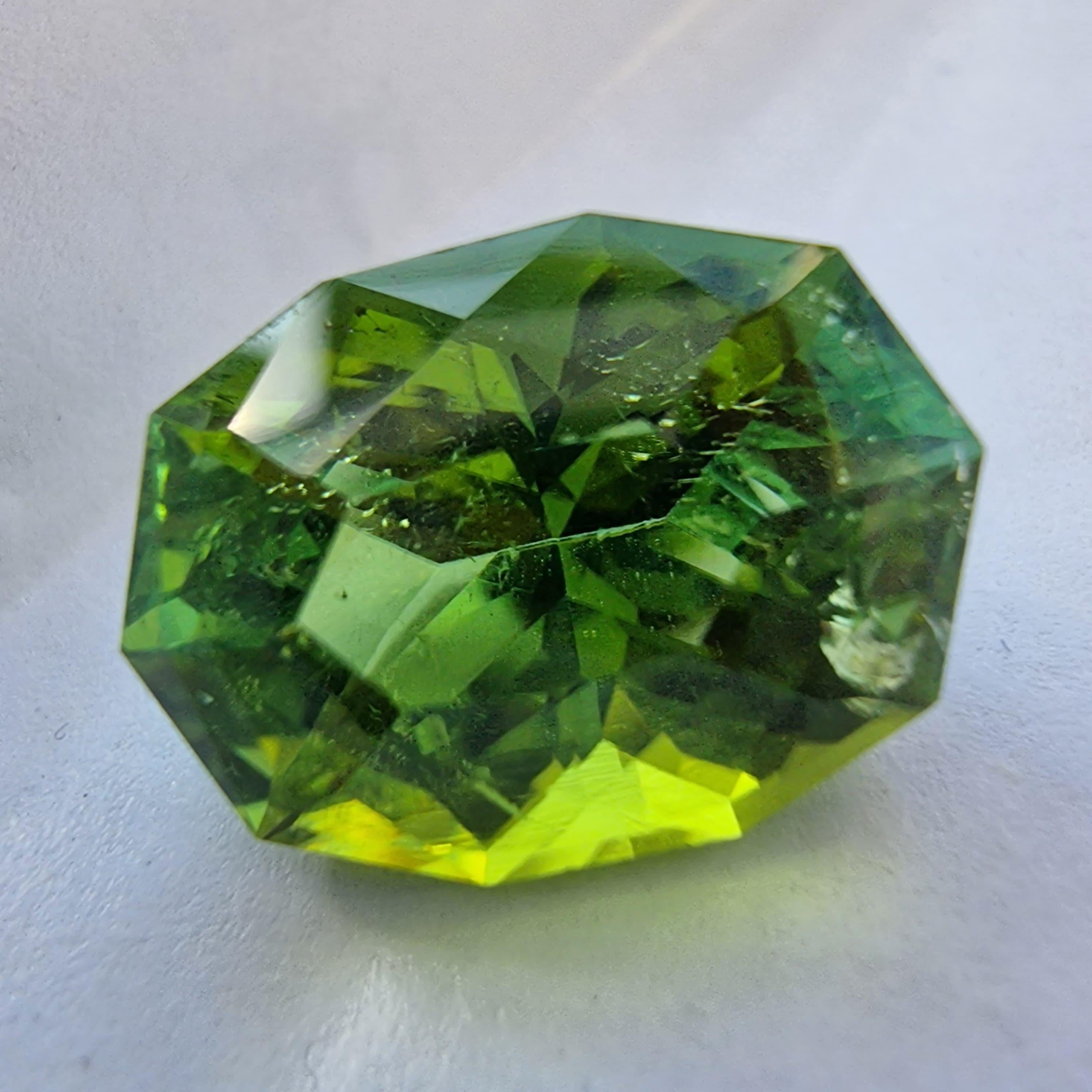 Taille ovale Pierre précieuse tourmaline verte menthe ovale 13,7 carats en vente