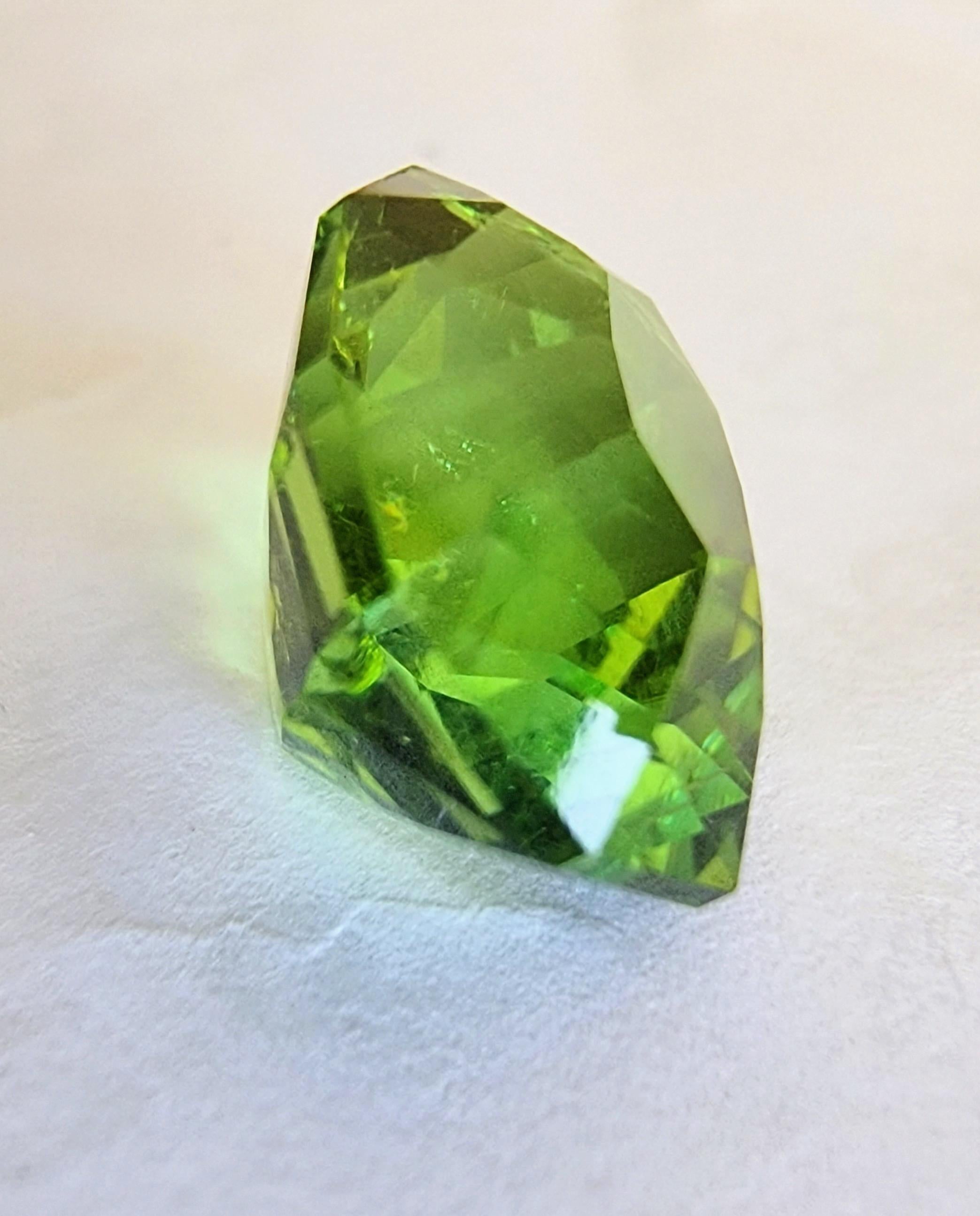 Pierre précieuse tourmaline verte menthe ovale 13,7 carats Neuf - En vente à Lanham, MD