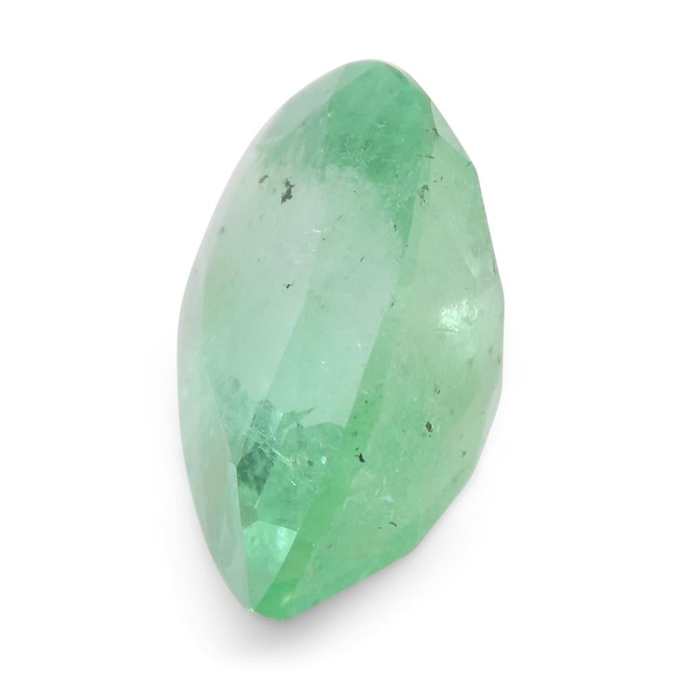 1.37ct Pear Green Emerald from Colombia For Sale 4