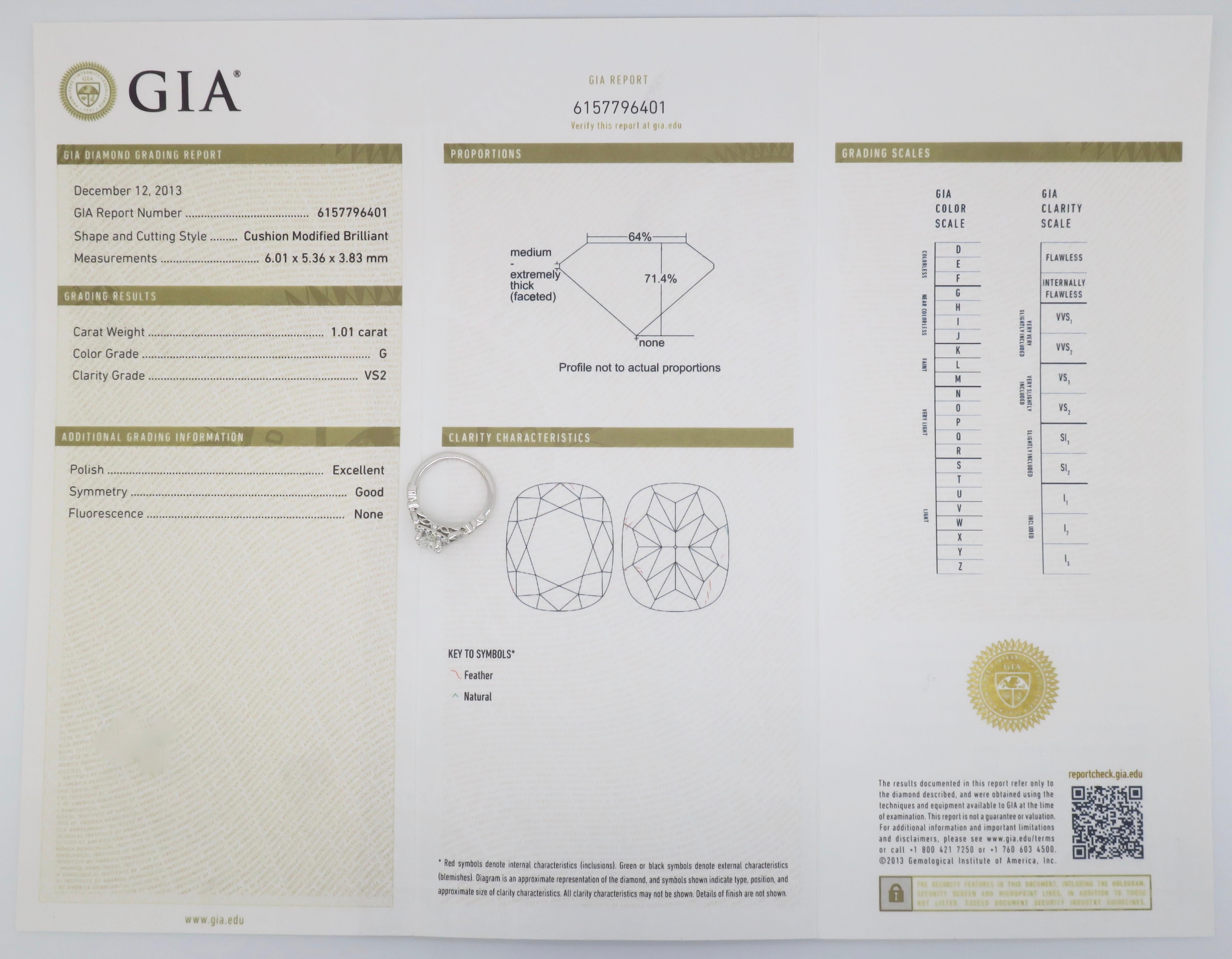 1,37CTW GIA zertifizierter Diamantring mit Kissenschliff 11