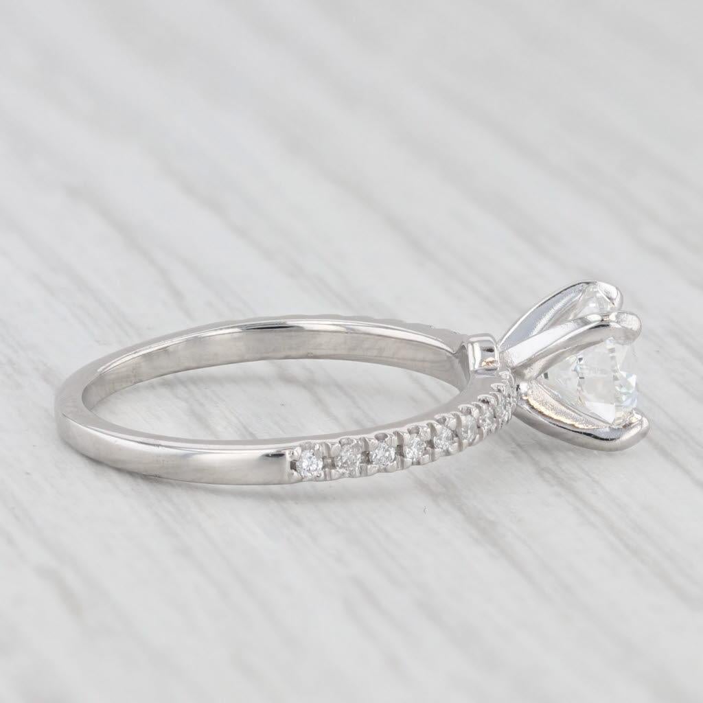 1.37ctw VS2 F Round Diamond Engagement Ring Platinum Size 5.75 GIA For Sale 3