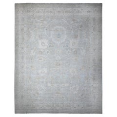 13'7"x17' Gray Washed Out Peshawar Mahal Wool Extra Wide Oversized Oriental Rug