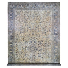 13'7"x23' Cream Oversize Antique Farsian Khorasan Hand Knotted Oriental Rug