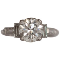 GIA Certified 1.38 Carat Diamond Platinum Engagement Ring