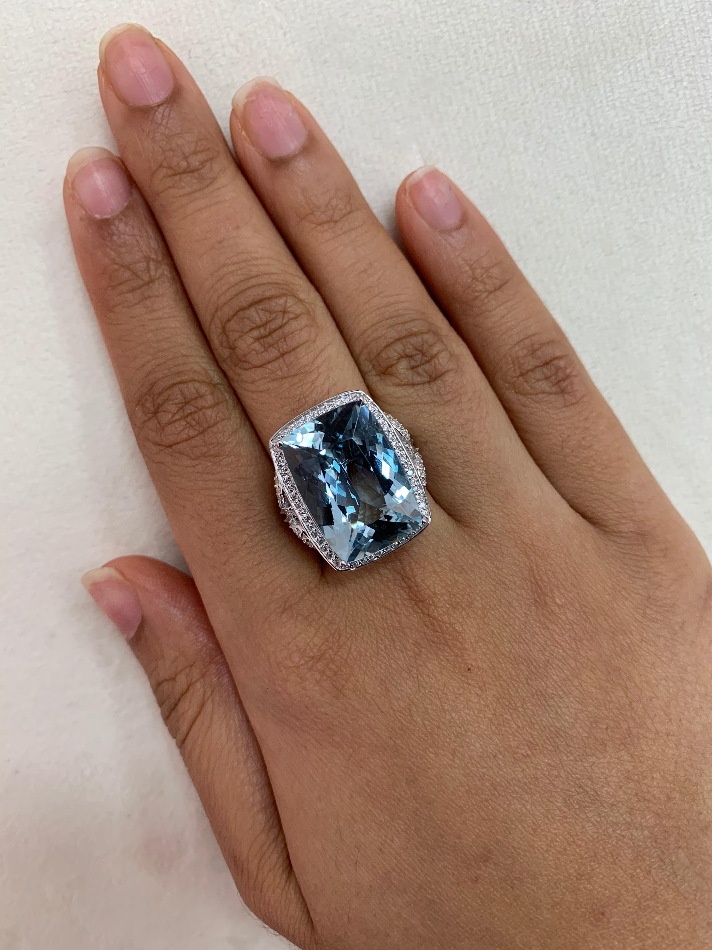 This collection features an array of aquamarines with an icy blue hue that is as cool as it gets! Accented with diamonds these rings are made in white gold and present a classic yet elegant look. 

Classic aquamarine ring in 18K white gold with