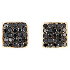 Orecchini con diamante nero da 1,38 carati in oro giallo
