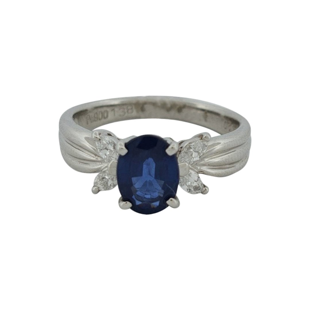 1,38 Karat Blauer Saphir Cocktail Ring