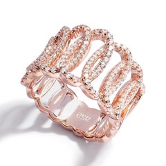 1.38ct Cubic Zirconia 14Kt Rose Gold Plated Sterling Silver Interlocking Ring