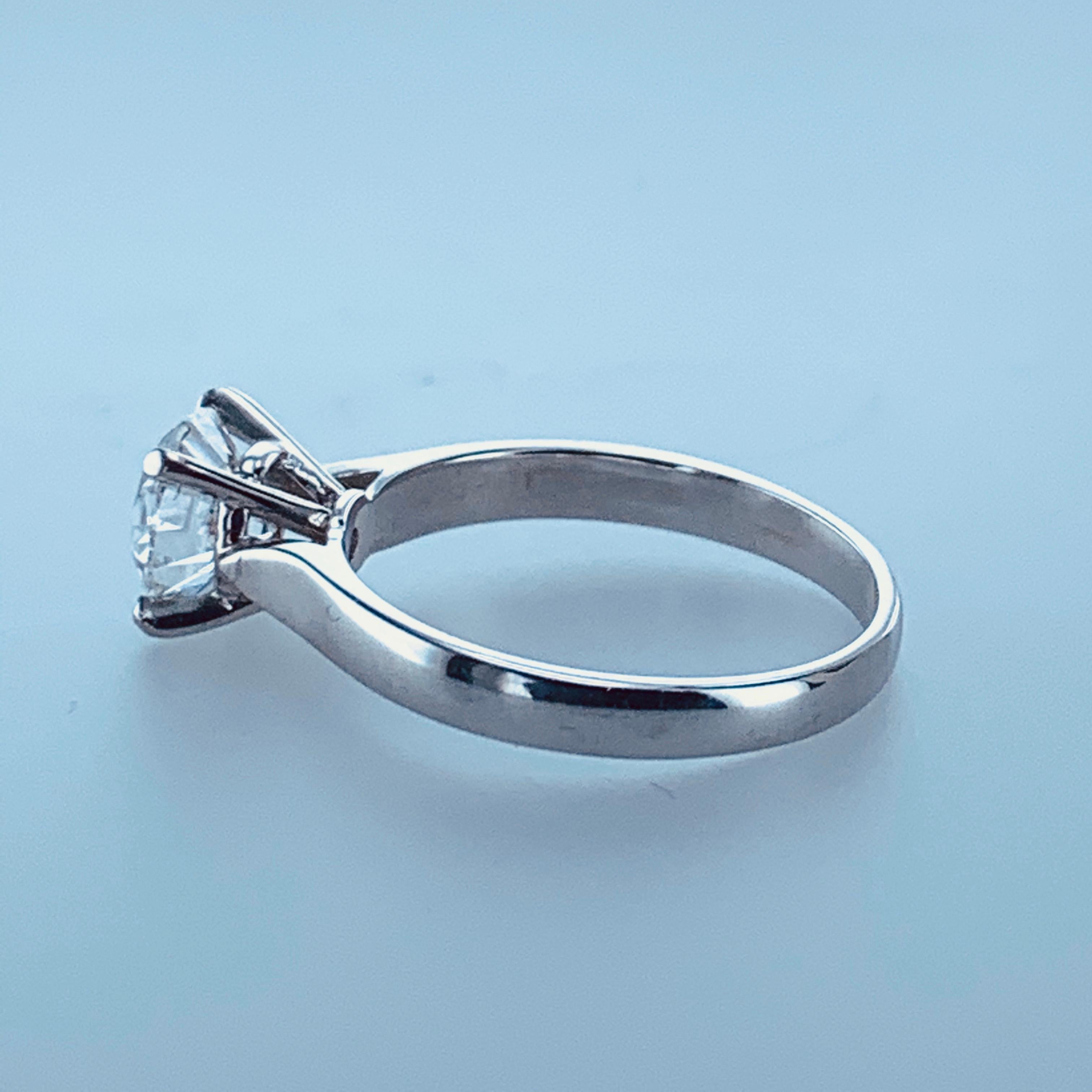 This 1.38 Carat Diamond Solitaire Engagement Ring is set in 18Kt white Gold and is the perfect ring to say I love you. 
Be it a gift for a special occasion, or to one self, irrespectively it sits elegantly on the hand, sparkling great brightness and